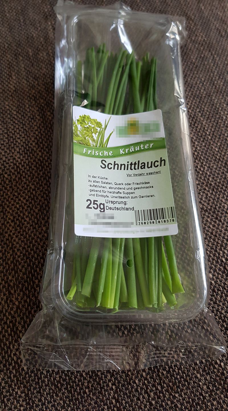 Schnittlauch in Verpackung